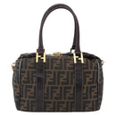 FENDI Zucca Canvas Handtasche 2-Wege Schwarz Braun Authentisch 150808-2