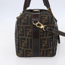 FENDI Zucca Canvas Hand Bag 2way Black Brown Auth 150808-3