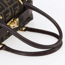 FENDI Zucca Canvas Handtasche 2-Wege Schwarz Braun Authentisch 150808-6
