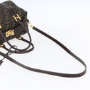 FENDI Zucca Canvas Hand Bag 2way Black Brown Auth 150808-7