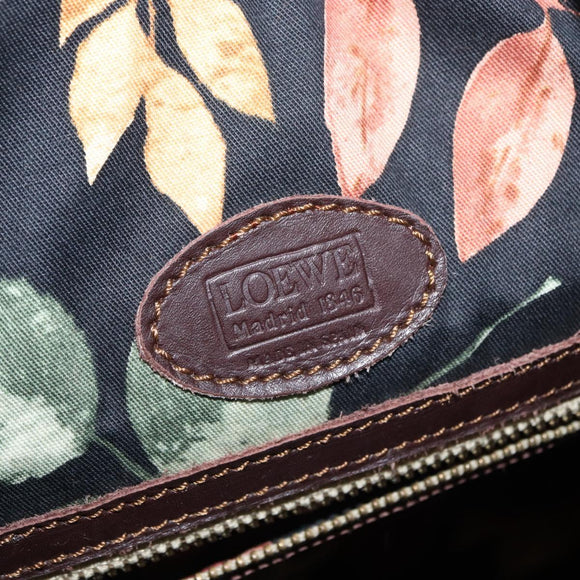 LOEWE Backpack Canvas PVC Black Gold Auth 150809