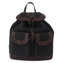 LOEWE Backpack Canvas PVC Black Gold Auth 150809-13