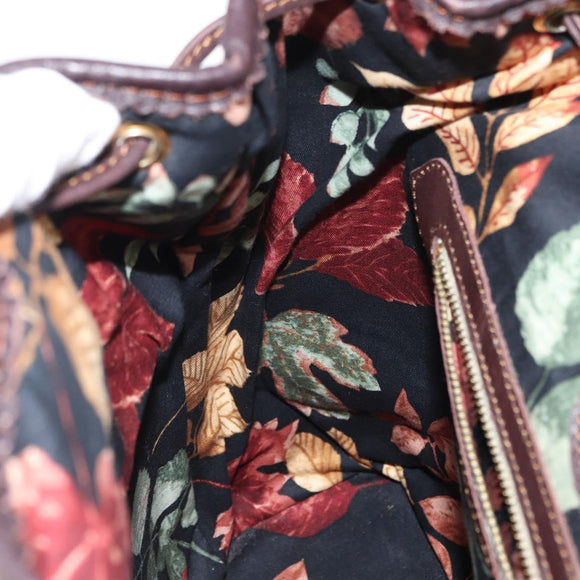 LOEWE Backpack Canvas PVC Black Gold Auth 150809