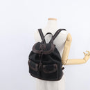 LOEWE Backpack Canvas PVC Black Gold Auth 150809-26