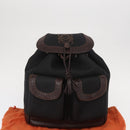 LOEWE Backpack Canvas PVC Black Gold Auth 150809-12