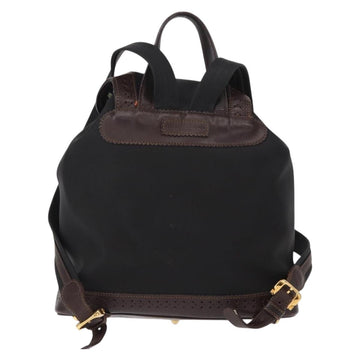 LOEWE Backpack Canvas PVC Black Gold Auth 150809 - 0