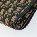 Christian Dior Trotter Canvas Shoulder Bag Navy Gold Auth 150810-14