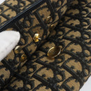 Christian Dior Trotter Canvas Shoulder Bag Navy Gold Auth 150810-17