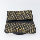 Christian Dior Trotter Canvas Shoulder Bag Navy Gold Auth 150810-18