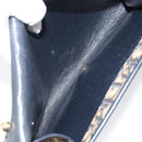 Christian Dior Trotter Canvas Shoulder Bag Navy Gold Auth 150810-20