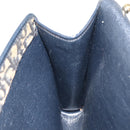 Christian Dior Trotter Canvas Shoulder Bag Navy Gold Auth 150810-22