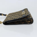 Christian Dior Trotter Canvas Shoulder Bag Navy Gold Auth 150810-5