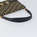 Christian Dior Trotter Canvas Shoulder Bag Navy Gold Auth 150810-7