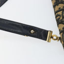 Christian Dior Trotter Canvas Shoulder Bag Navy Gold Auth 150810-9
