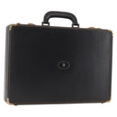BALLY Attache Case Leather Black Gold Auth 150811-1
