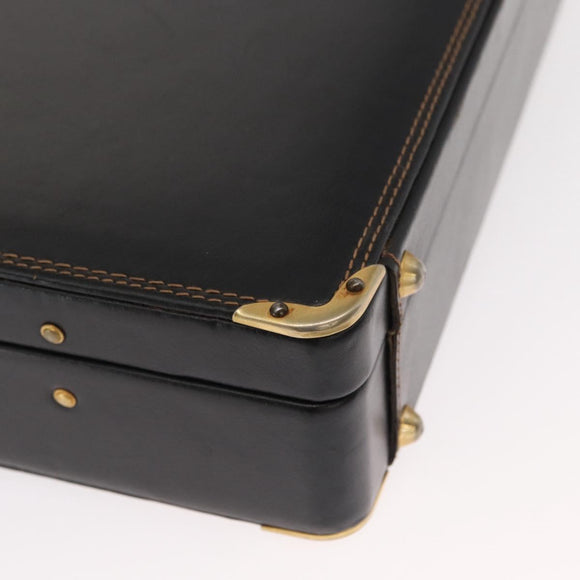 BALLY Attache Case Leather Black Gold Auth 150811
