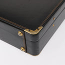 BALLY Attache Case Leather Black Gold Auth 150811-11