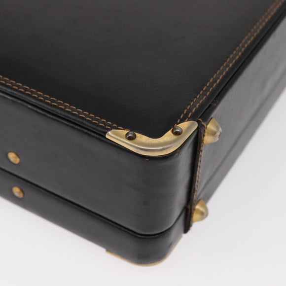BALLY Attache Case Leather Black Gold Auth 150811
