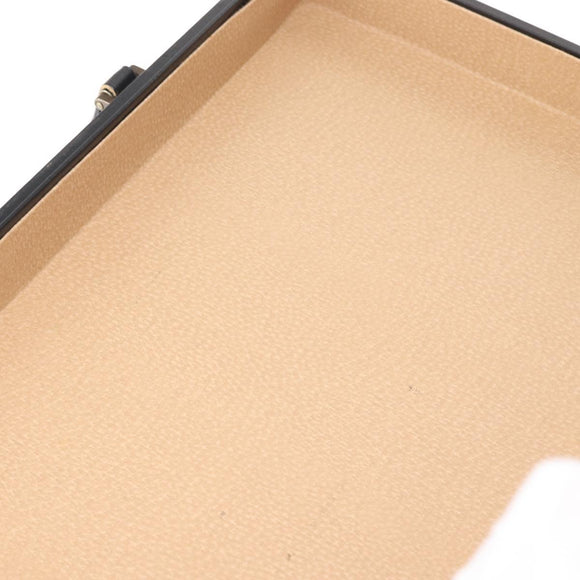 BALLY Attache Case Leather Black Gold Auth 150811