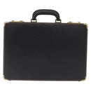 BALLY Attache Case Leather Black Gold Auth 150811-3