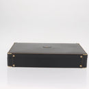 BALLY Attache Case Leather Black Gold Auth 150811-9