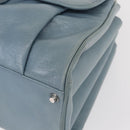 BALENCIAGA Hand Bag Leather Light Blue Silver Auth 150812-14