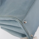 BALENCIAGA Hand Bag Leather Light Blue Silver Auth 150812-15