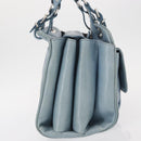 BALENCIAGA Hand Bag Leather Light Blue Silver Auth 150812-4