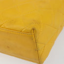 CHANEL Matelasse Shoulder Bag Lamb Skin Yellow Gold CC Auth 150813-14