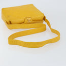 CHANEL Matelasse Shoulder Bag Lamb Skin Yellow Gold CC Auth 150813-7