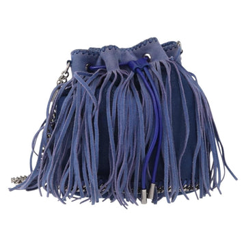 Stella MacCartney Falabella Chain Bag Polyester Blue Silver 410875 Auth 150814