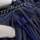 Stella MacCartney Falabella Chain Bag Polyester Blue Silver 410875 Auth 150814-15