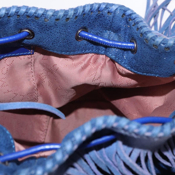 Stella MacCartney Falabella Chain Bag Polyester Blue Silver 410875 Auth 150814