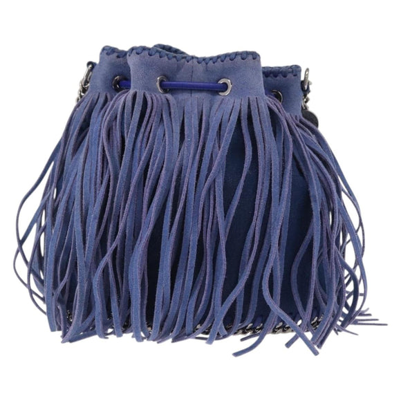 Stella MacCartney Falabella Chain Bag Polyester Blue Silver 410875 Auth 150814