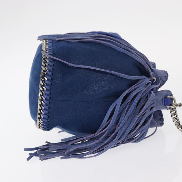 Stella MacCartney Falabella Chain Bag Polyester Blue Silver 410875 Auth 150814