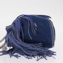 Stella MacCartney Falabella Chain Bag Polyester Blue Silver 410875 Auth 150814-5