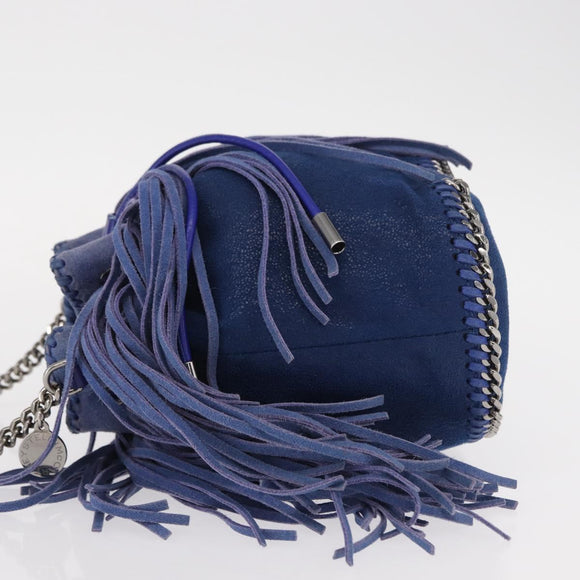 Stella MacCartney Falabella Chain Bag Polyester Blue Silver 410875 Auth 150814