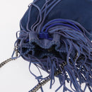 Stella MacCartney Falabella Chain Bag Polyester Blue Silver 410875 Auth 150814-6