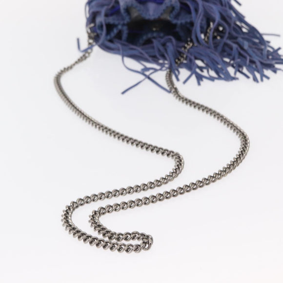 Stella MacCartney Falabella Chain Bag Polyester Blue Silver 410875 Auth 150814