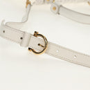 Salvatore Ferragamo Gancini Hand Bag Rattan 2way White Gold Auth 150815V-15