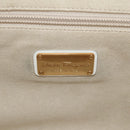 Salvatore Ferragamo Gancini Hand Bag Rattan 2way White Gold Auth 150815V-24