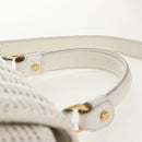 Salvatore Ferragamo Gancini Hand Bag Rattan 2way White Gold Auth 150815V-14