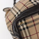 BURBERRY Nova Check Tote Bag PVC Beige Gold Auth 150816-14