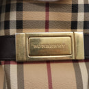 BURBERRY Nova Check Tote Bag PVC Beige Gold Auth 150816-10