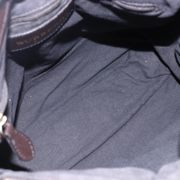 BURBERRY Nova Check Tote Bag PVC Beige Gold Auth 150816