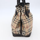 BURBERRY Nova Check Tote Bag PVC Beige Gold Auth 150816-3