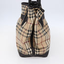 BURBERRY Nova Check Tote Bag PVC Beige Gold Auth 150816-4