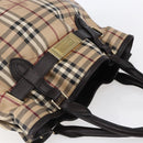 BURBERRY Nova Check Tote Bag PVC Beige Gold Auth 150816-6