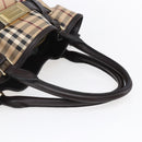 BURBERRY Nova Check Tote Bag PVC Beige Gold Auth 150816-7