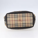 BURBERRY Nova Check Tote Bag PVC Beige Gold Auth 150816-5